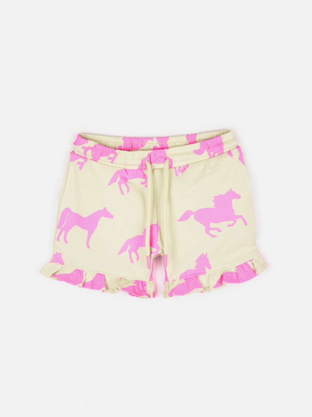 Cotton shorts with frills