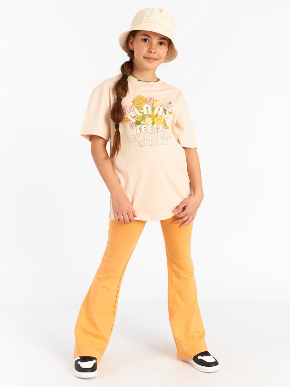 Egyszínű kislány harangszabású leggings