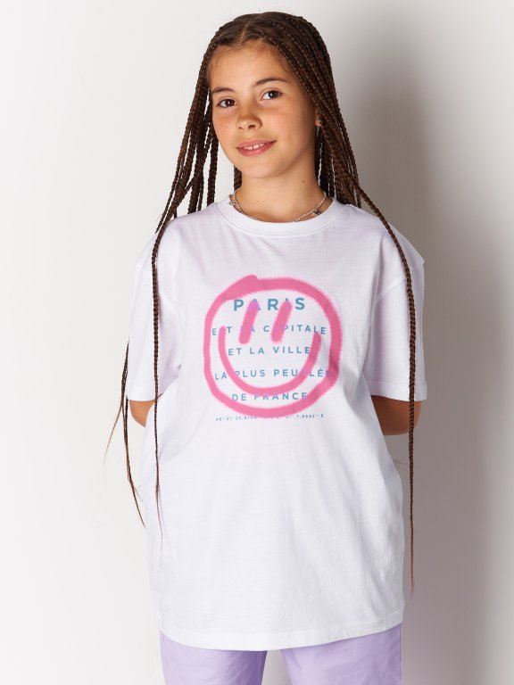 Bavlnené oversize tričko s potlačou dievčenské