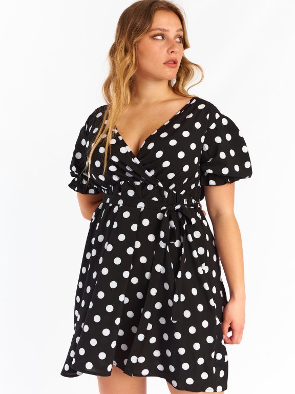 Plus size polka dot dress