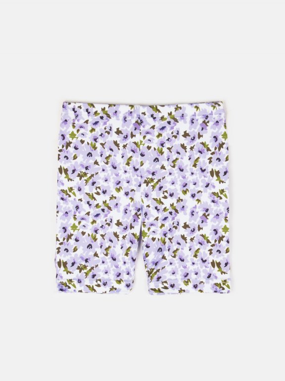 Cycling shorts with floral print