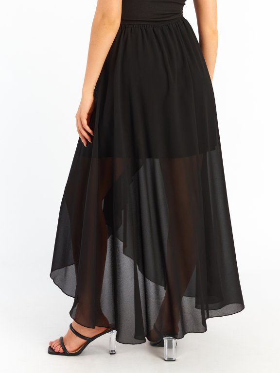 Jednobarevná dlouhá sukně