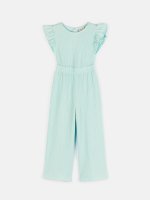Structured jumpsuit with ruffles