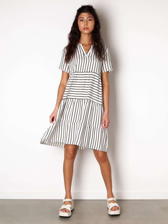 Striped viscose dress
