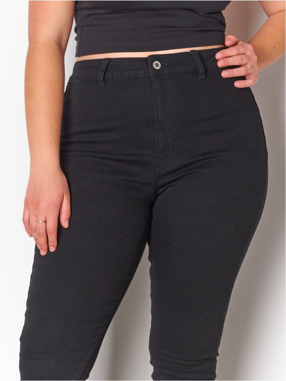 Basic plus size skinny jeans without front pockets