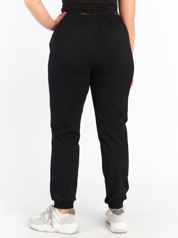Plus size basic sweatpants with pocket