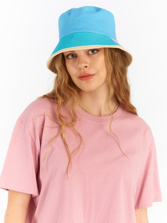 Reversible color block bucket hat