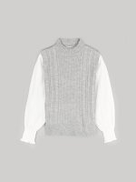 Knitted vest bonded with shirt