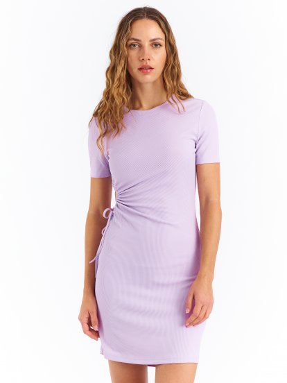 Ribbed bodycon cut out dress