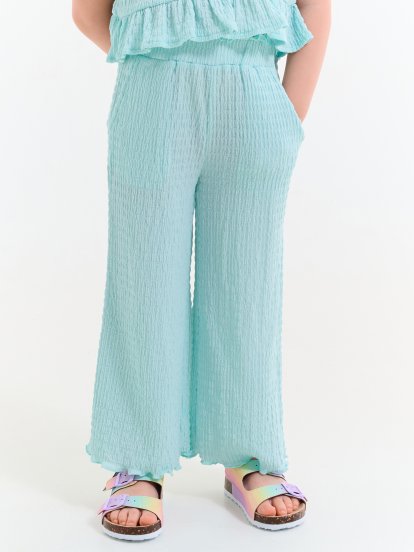 Structured wide leg pants