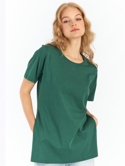 Cotton t-shirt with side slits