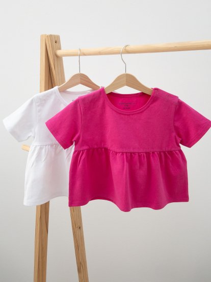 Základné elastické bavlnené šaty pre bábätká