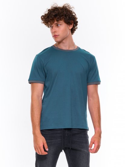 Cotton t-shirt with contrast trims