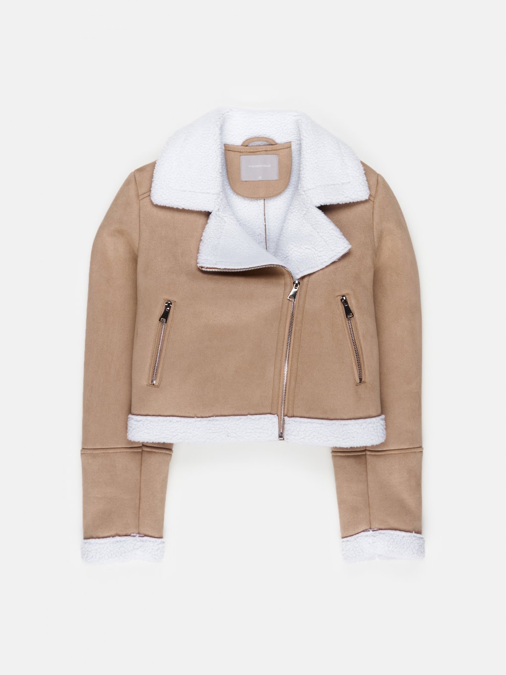 Faux suede pile lined jacket