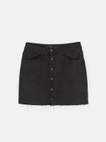 Button up mini denim skirt