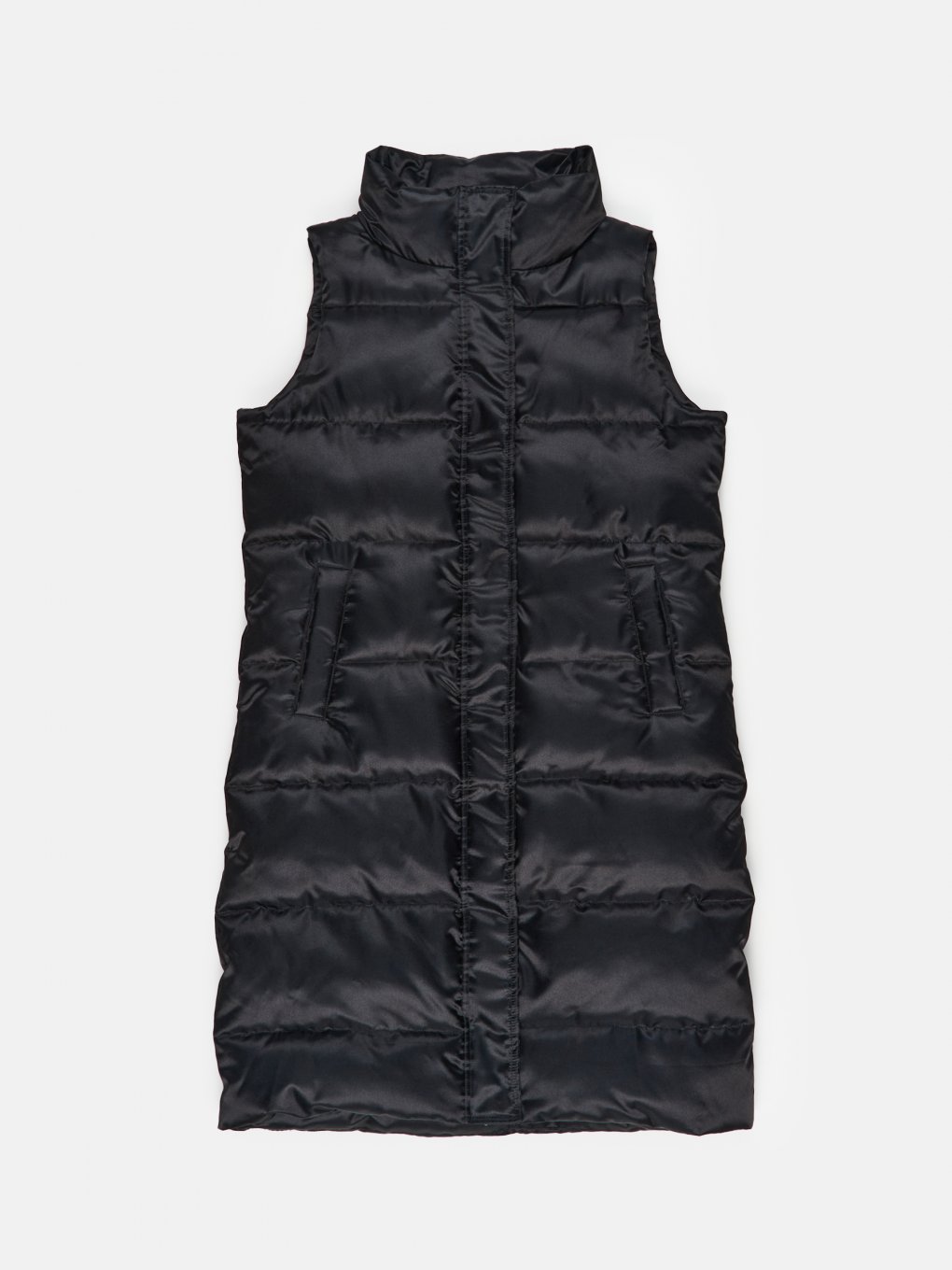 Longline padded satin vest