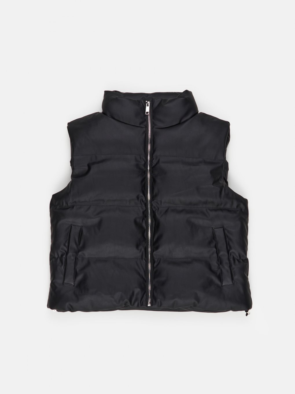Faux leather padded vest