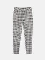 High waist pants with houndstooth pattern