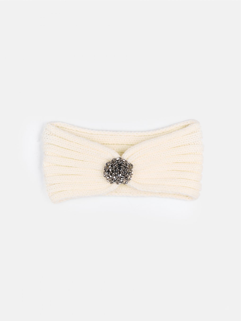 Knitted headband with rhinestone