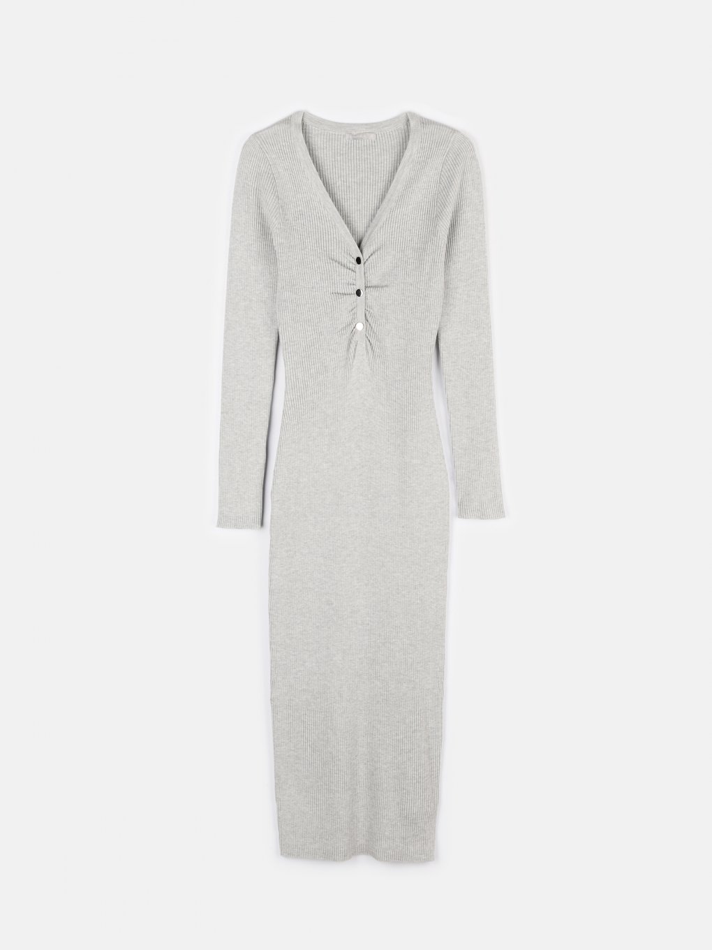 Knitted midi dress with buttons