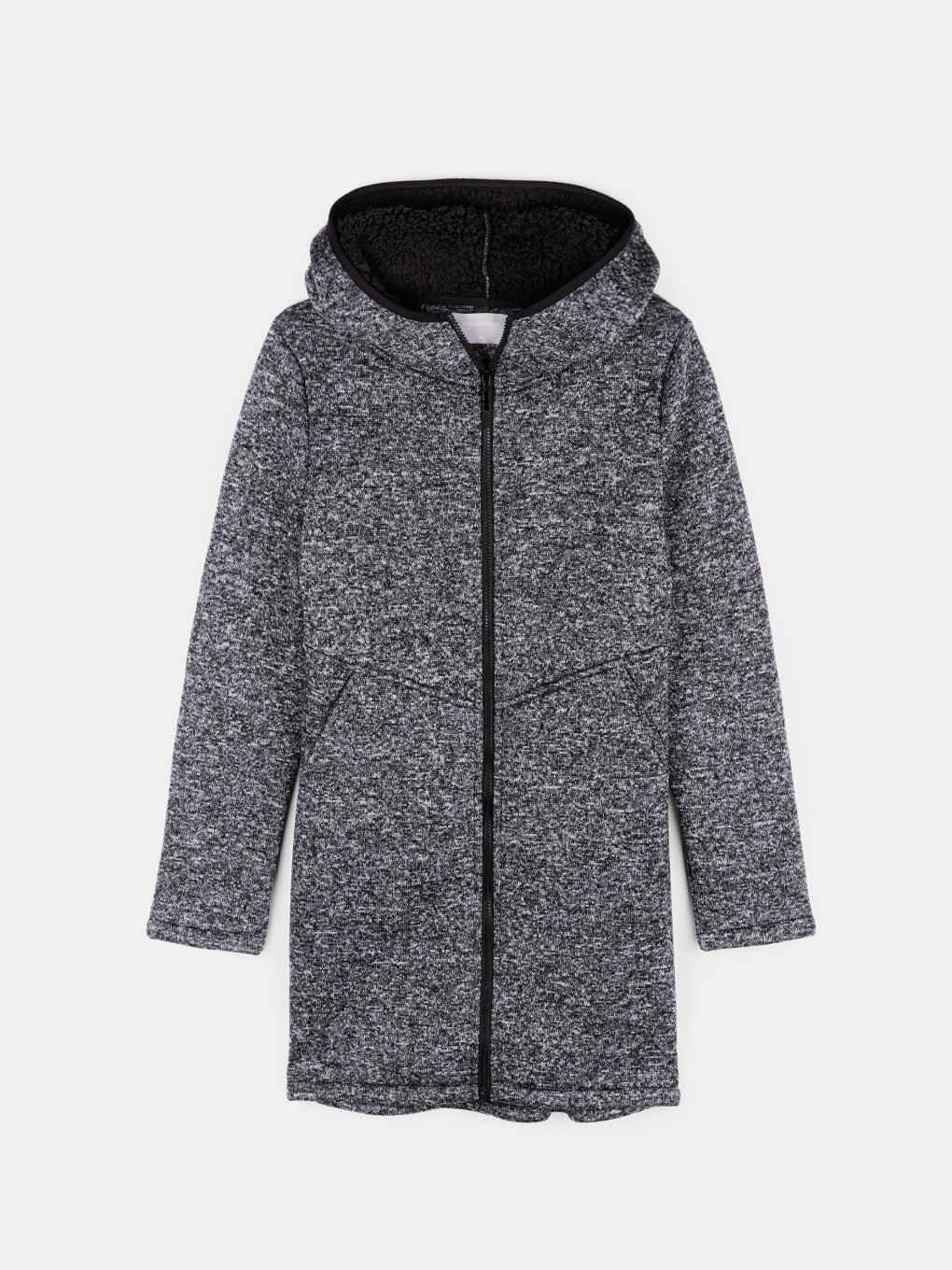 Pile lined hooded jacket