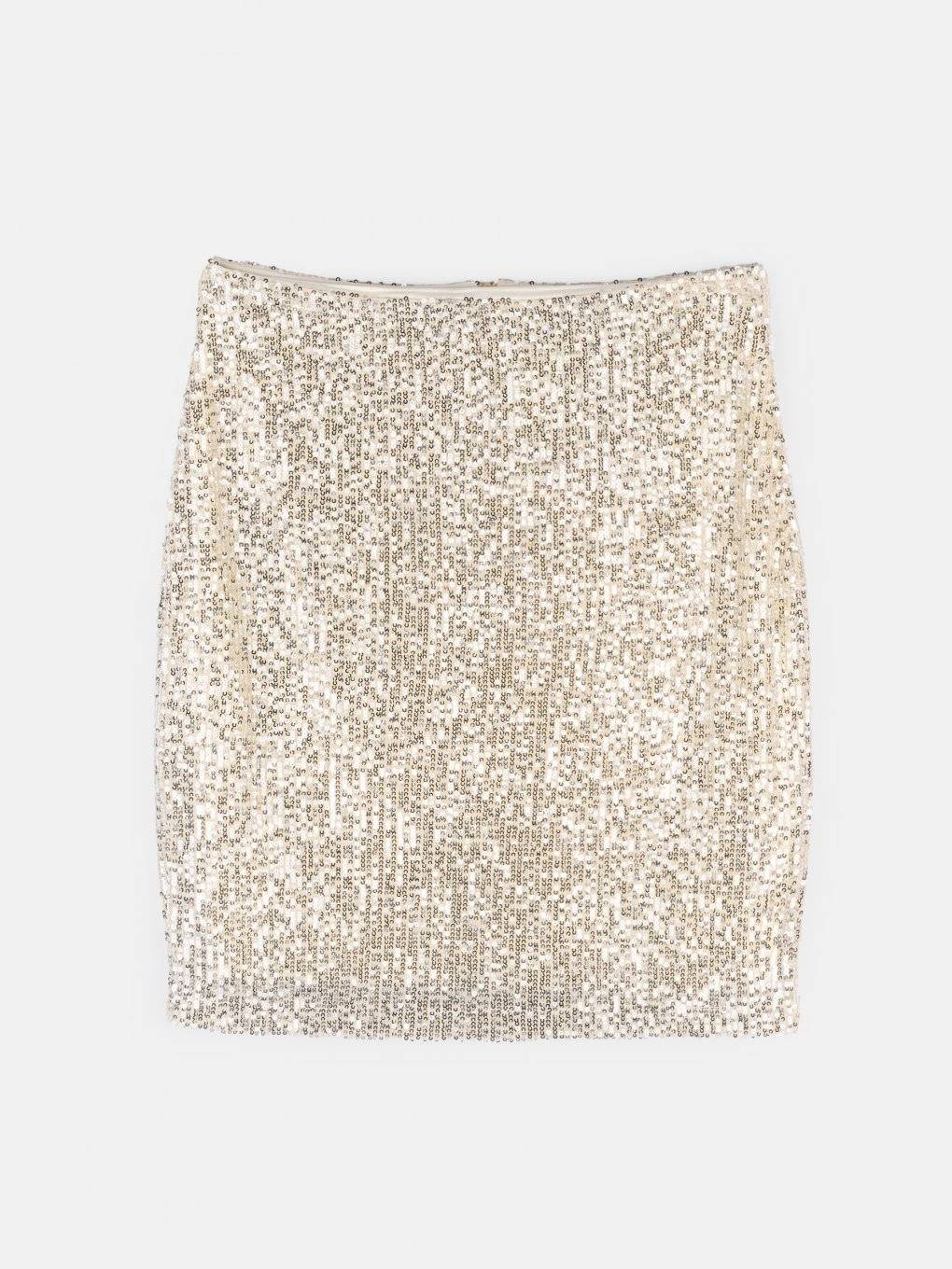 Sequin mini skirt with pockets