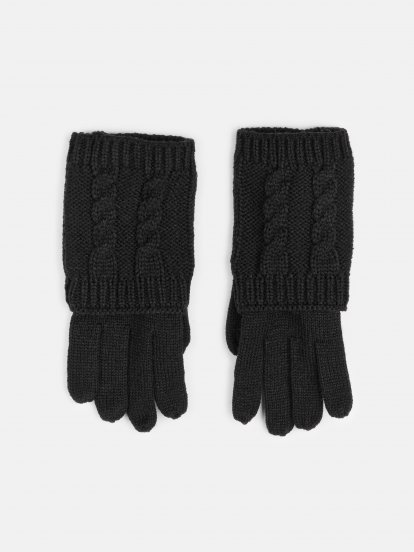 Pletené rukavice 2 v 1