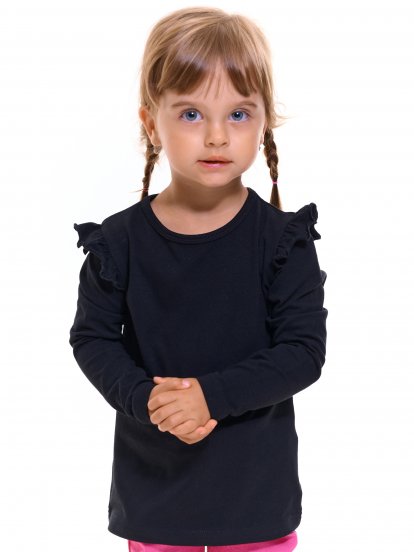Kislány hosszú ujjú elastikus póló fodrokkal
