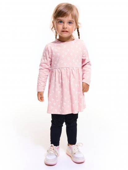 Bavlněné šaty pro miminka s potiskem srdíčka