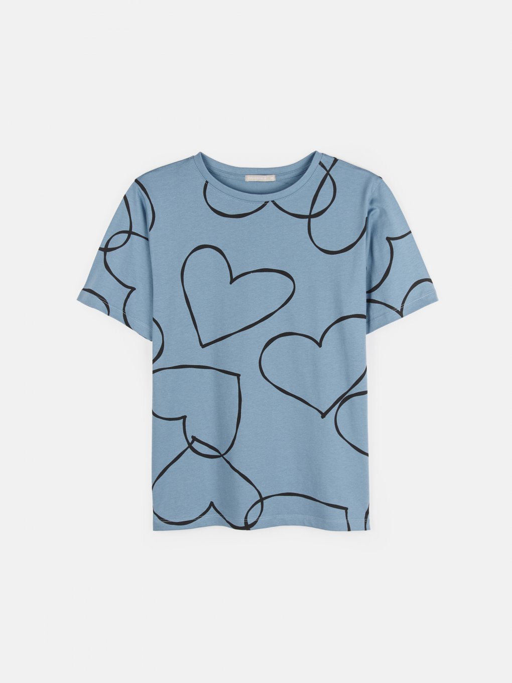 Damska bawełniana koszulka z nadrukiem w serca