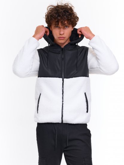 Zip-up jacket with hoodie
