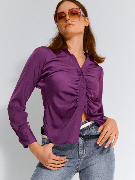 Blouse with ruched detail