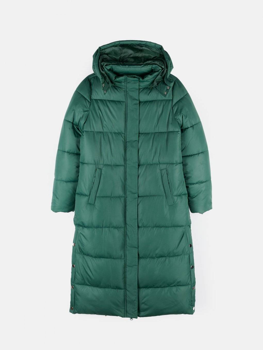 Ladies longline quilted padded jacket