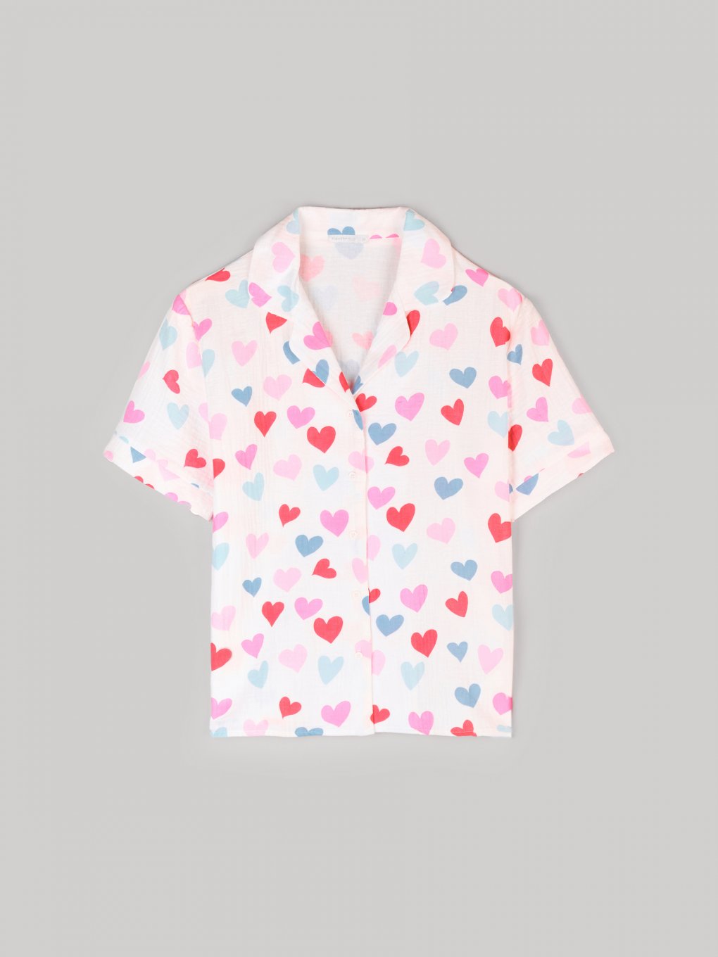 Damska koszula od piżamy w serca