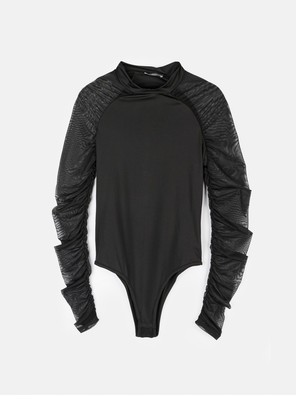 Bodysuit with mesh sleeves