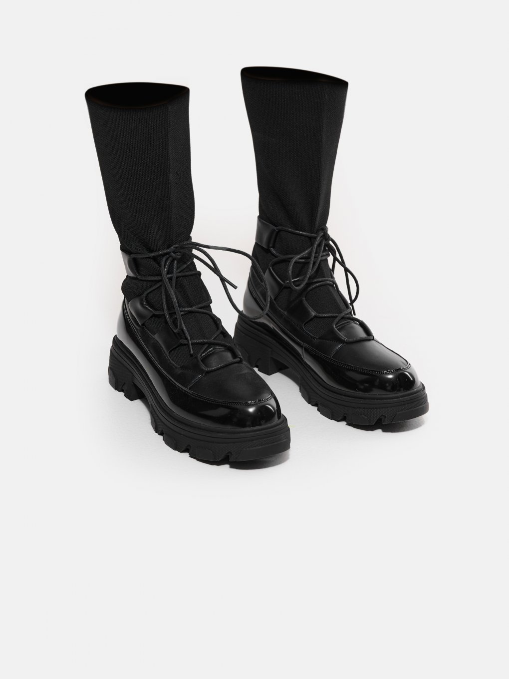 Lace-up combined boots
