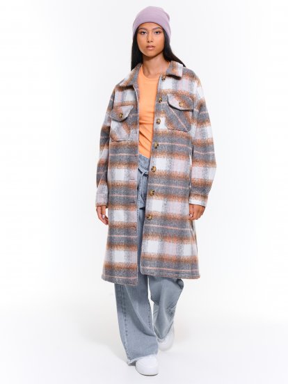 Long plaid coat