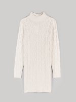 Longline cable-knit pullover