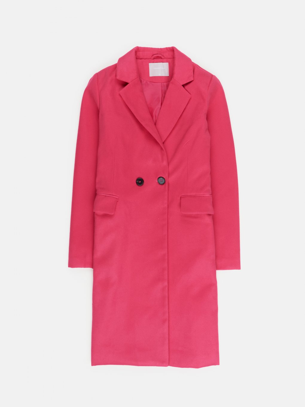Jednobarevný kabát s kapsami dámský