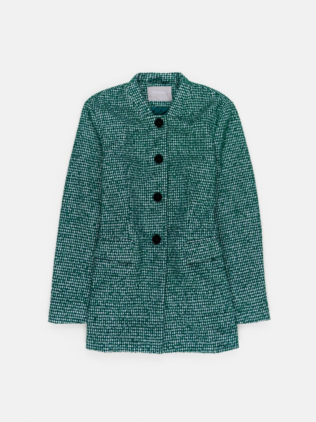Coat with houndstooth pattern