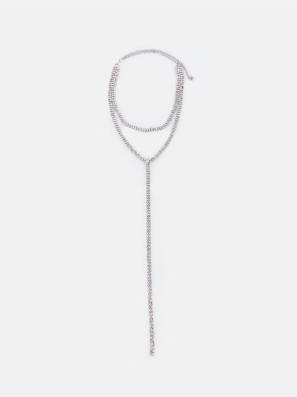Long choker with faux stones