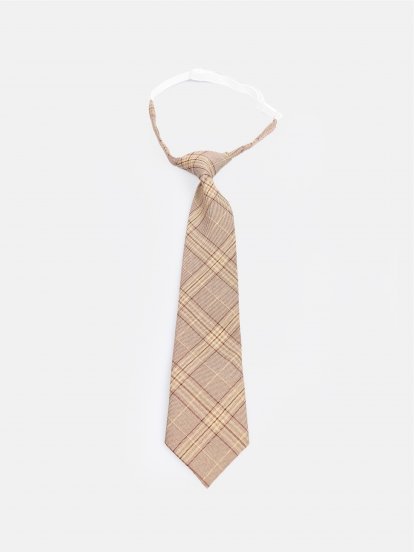 Károvaná kravata na zapínanie