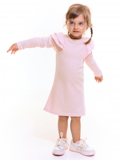 Pletené šaty s volánky dívčí