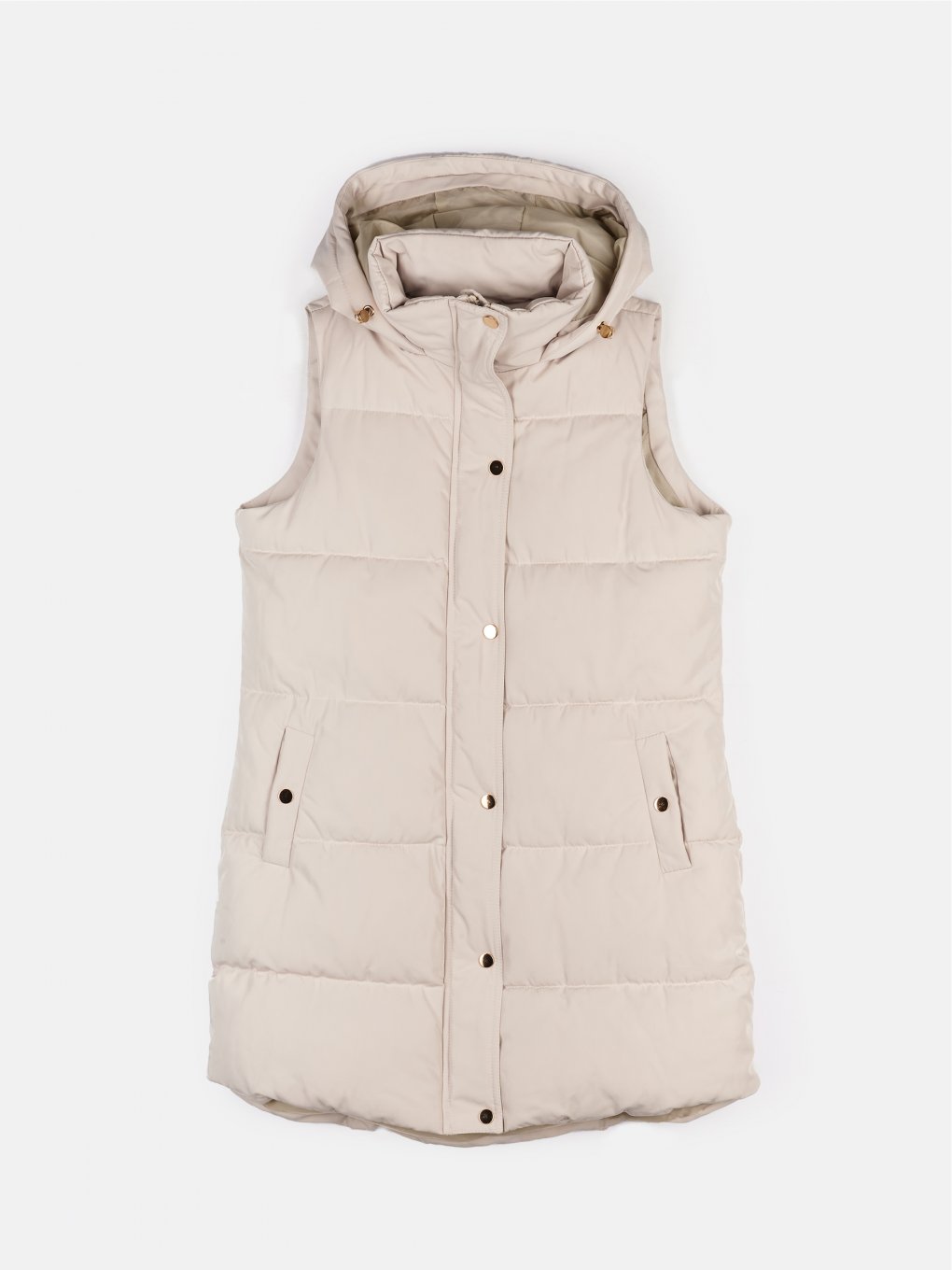 Quilted longline winter vest