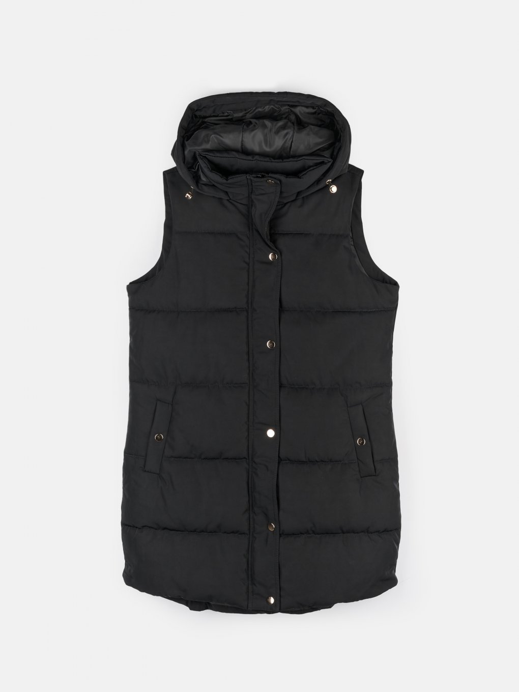 Quilted longline winter vest