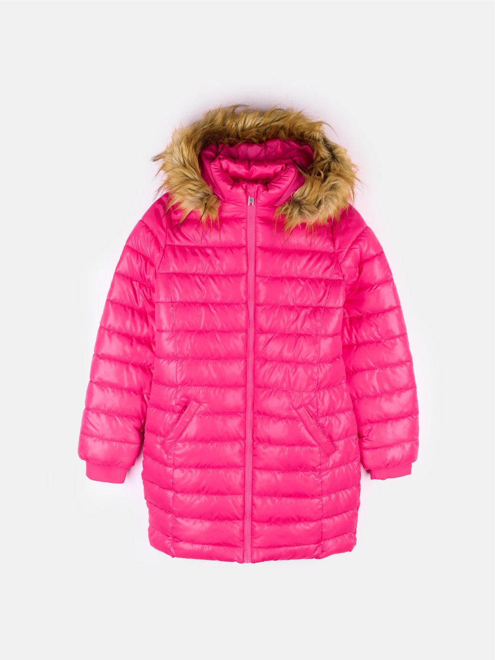 Padded jacket with faux fur