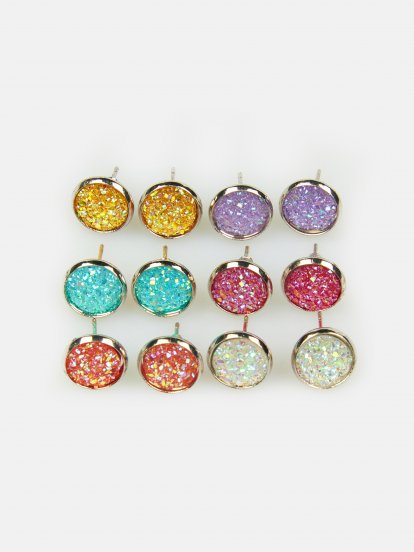 6 pairs of colourfull earrings