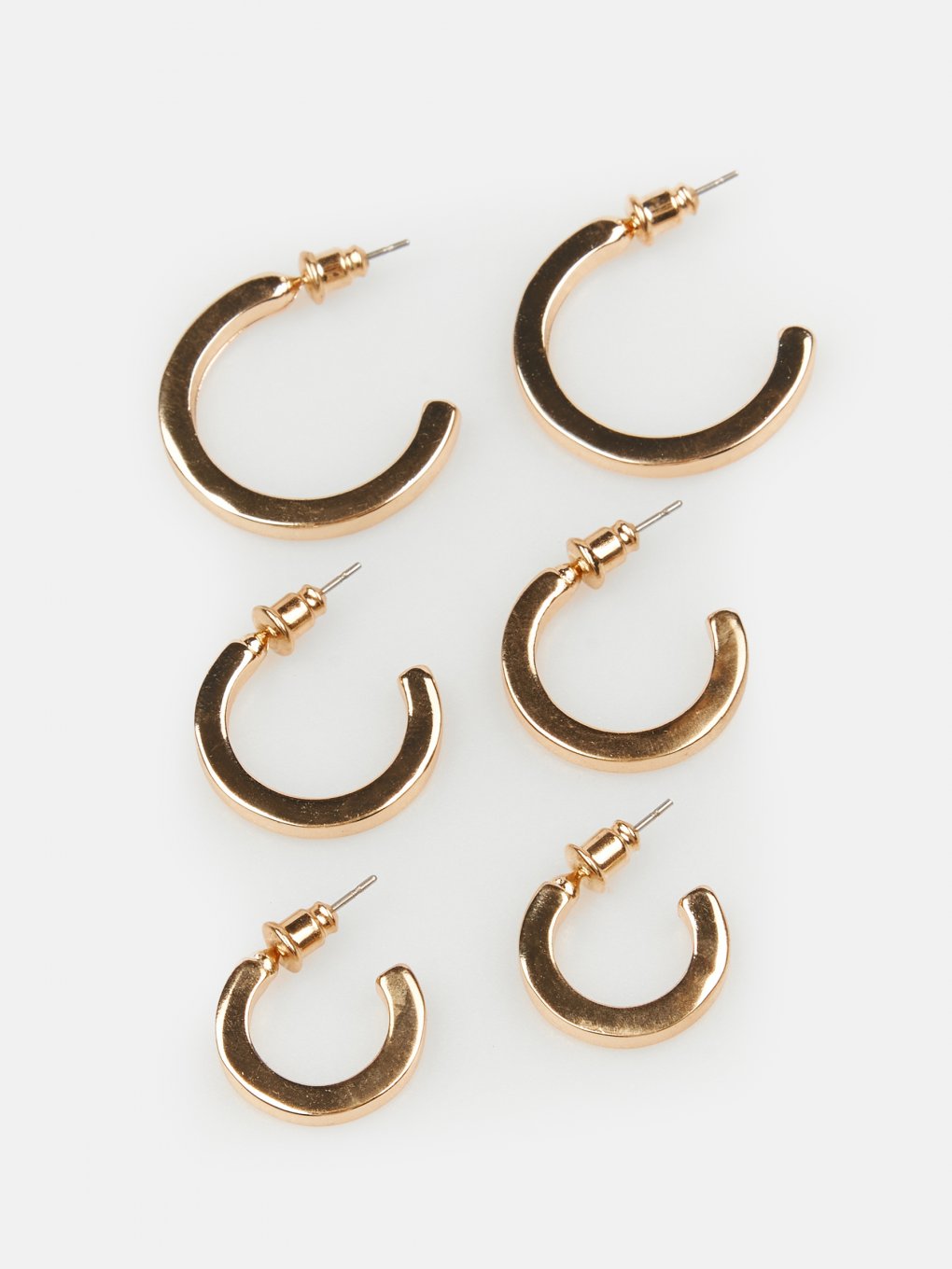 3 pairs of hoop earrings