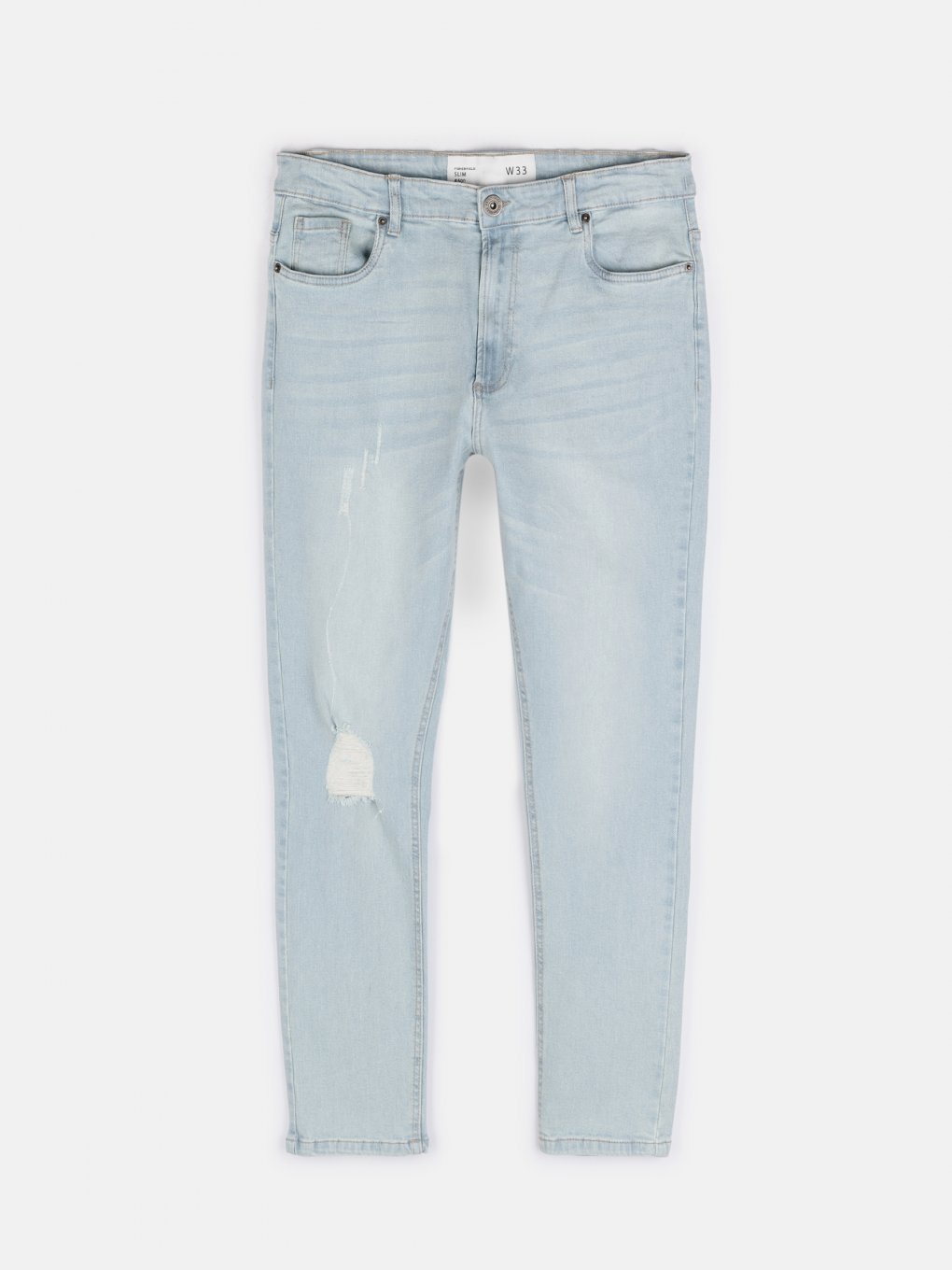 Slim džínsy s dierami pánske
