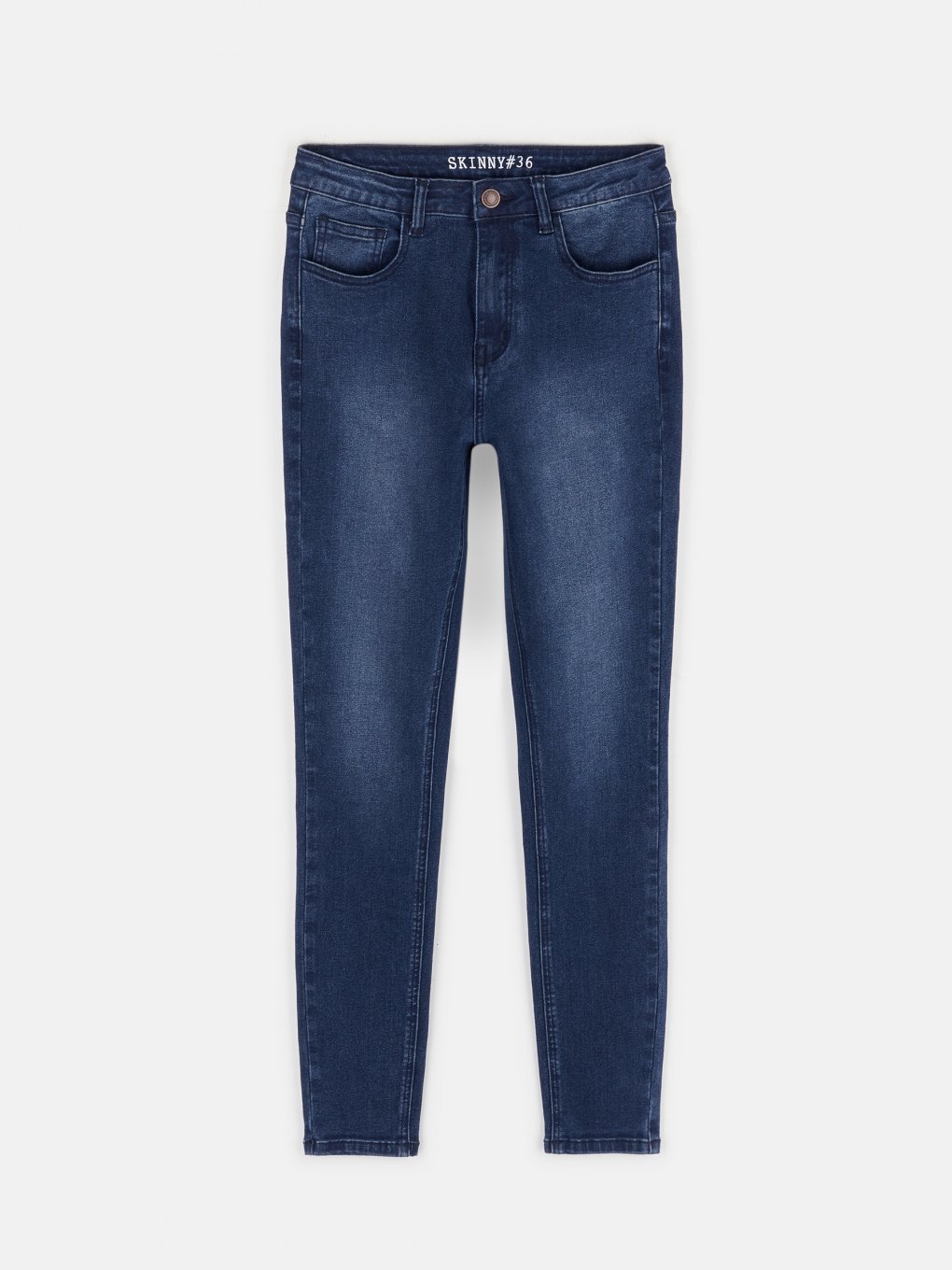 Základné džínsy skinny s vysokým pásom dámske